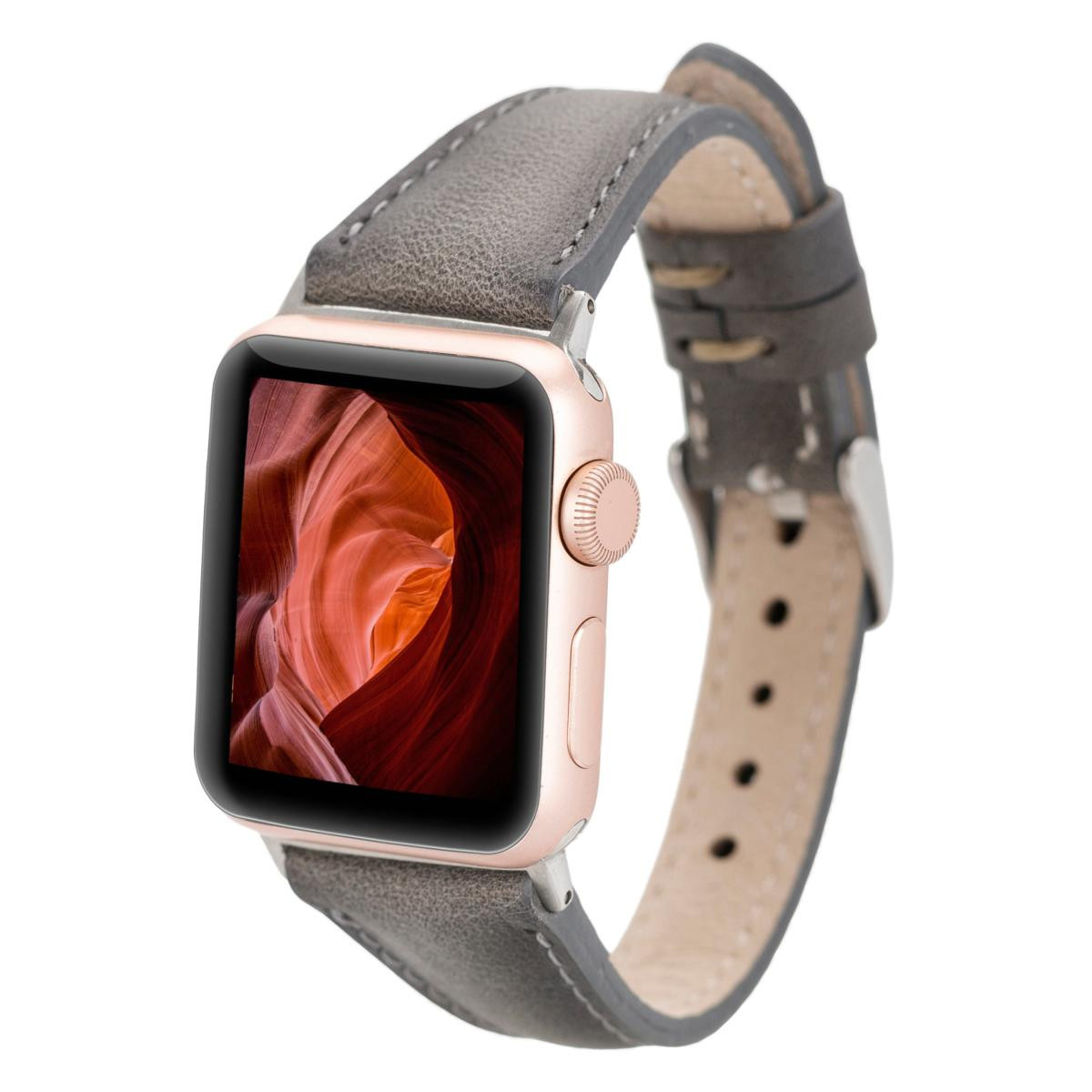 Bloominbag Bloomband Signature Stone Gray Leather Apple Watch Band - 44/45/46/49mm
