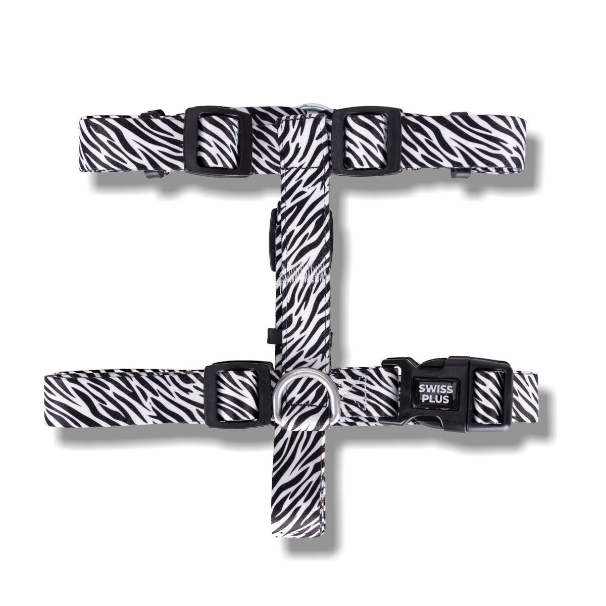 Bloominbag Swissplus Urban Paws Zebra Black Geri Dönüştürülmüş H-tipi Köpek Göğüs Tasması-s