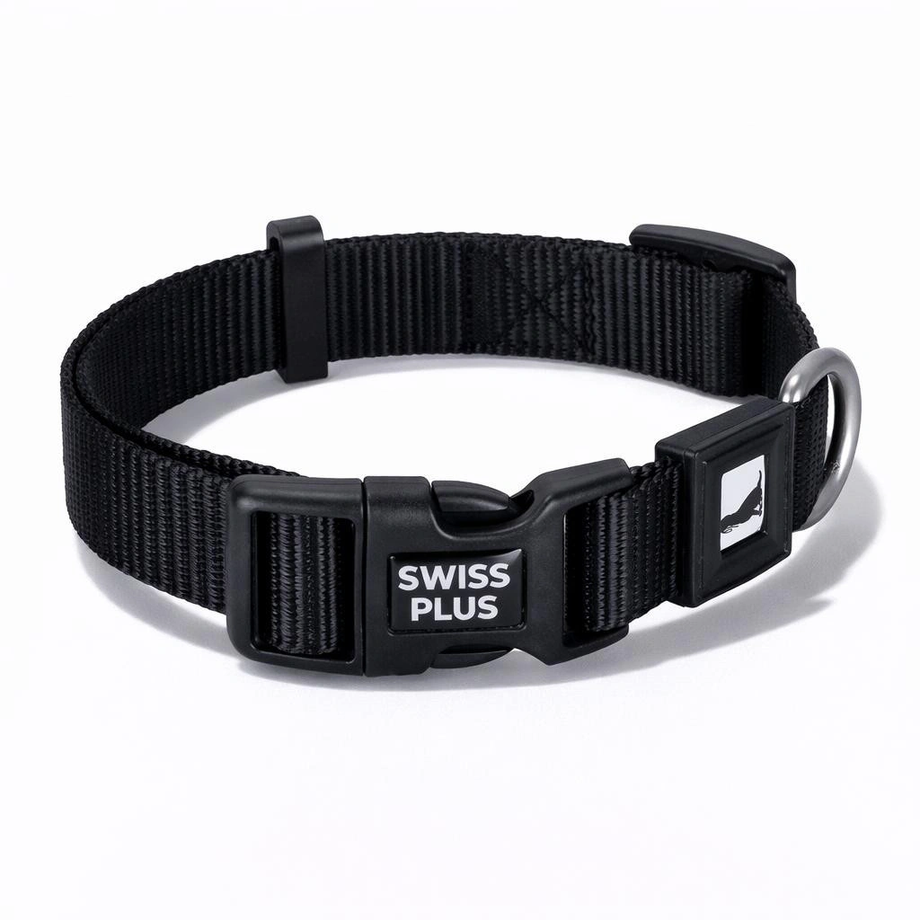Bloominbag Swissplus Urban Paws Köpek Tasması – Noir Black | Ayarlanabilir, Dayanıklı, Hafif-15mm