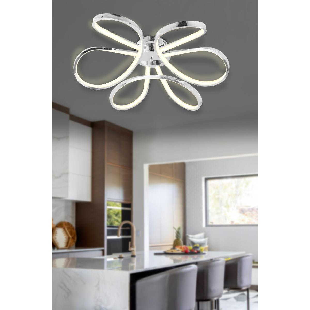Apliqa Chalda Krom Plafonyer Modern Salon Led Avize