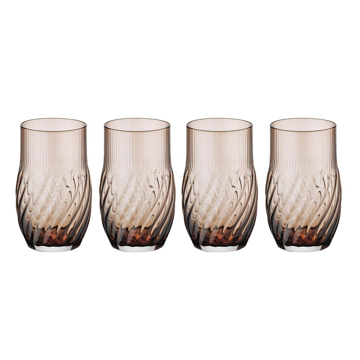 Lucky Art Lioran 4’lü Cam Su Bardağı Seti Kahve 460 Ml