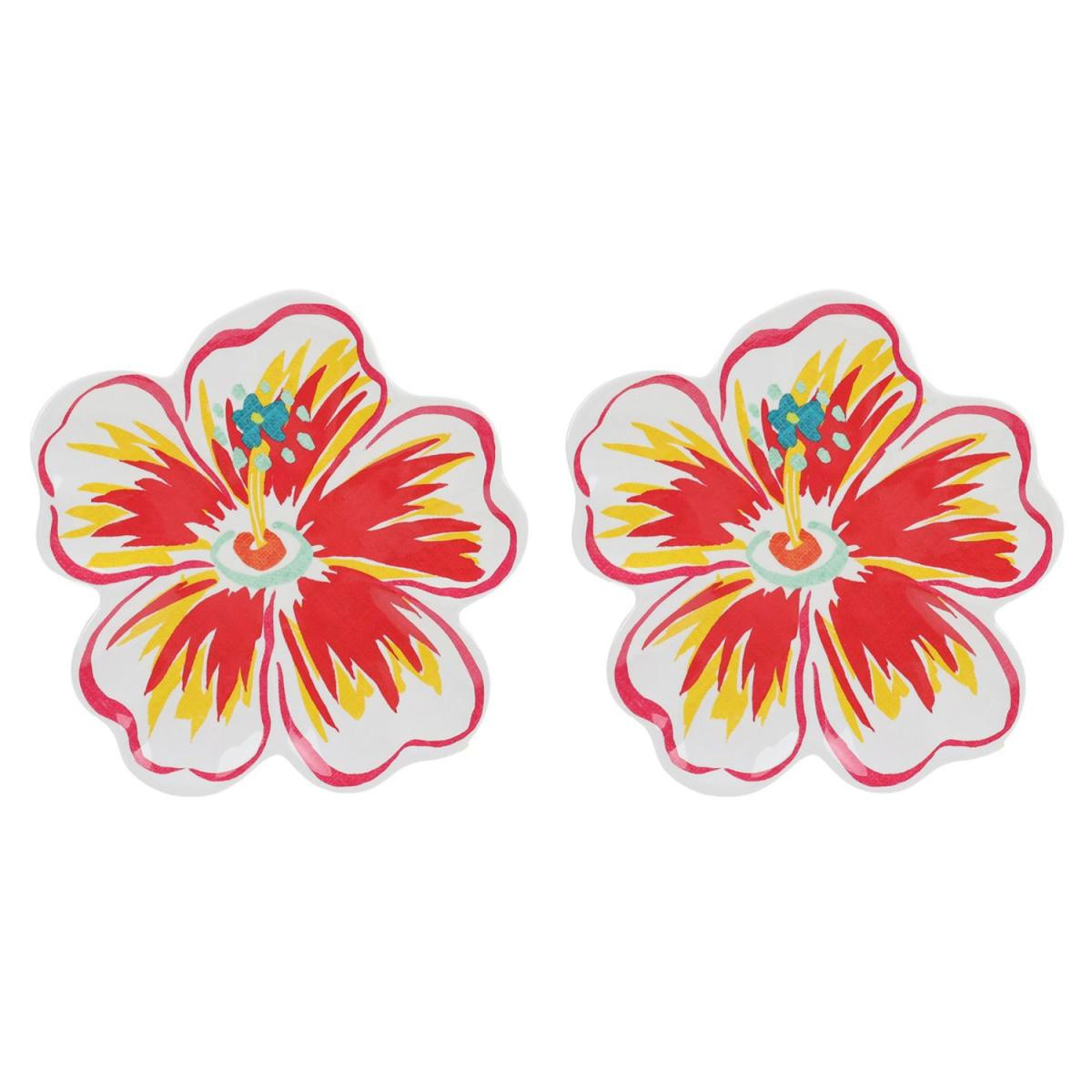 Lucky Art Tropea Melamin Çiçek Formlu Tabak Seti 20cm (2'li)