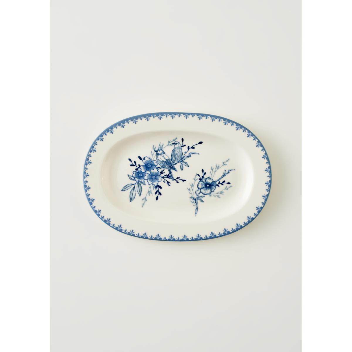 Bella Maison Bleu Blanc Porselen Küçük Sunum Tabağı Mavi (25 Cm) Mavi