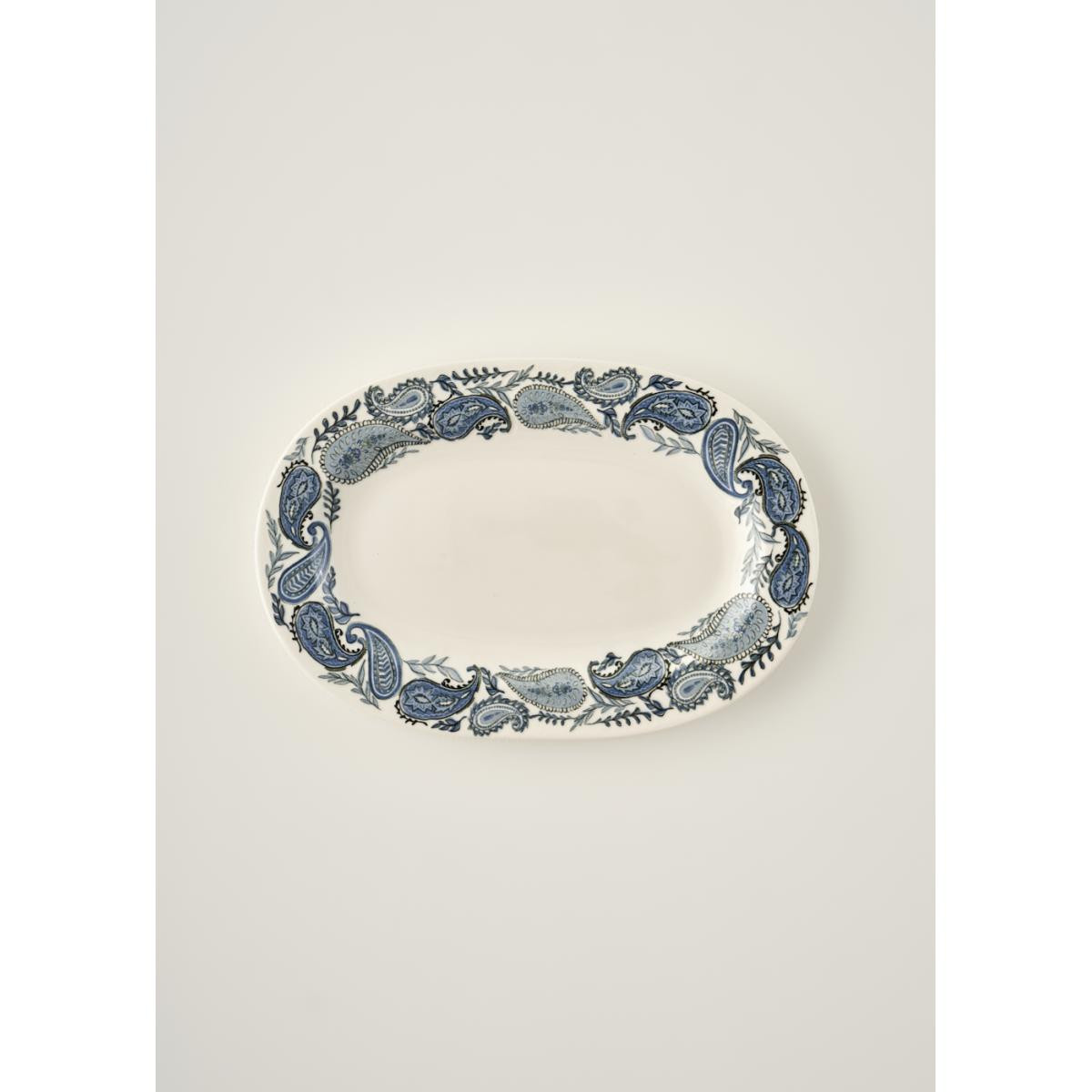Bella Maison Paisley Porselen Sunum Tabağı Mavi (25 Cm) Mavi