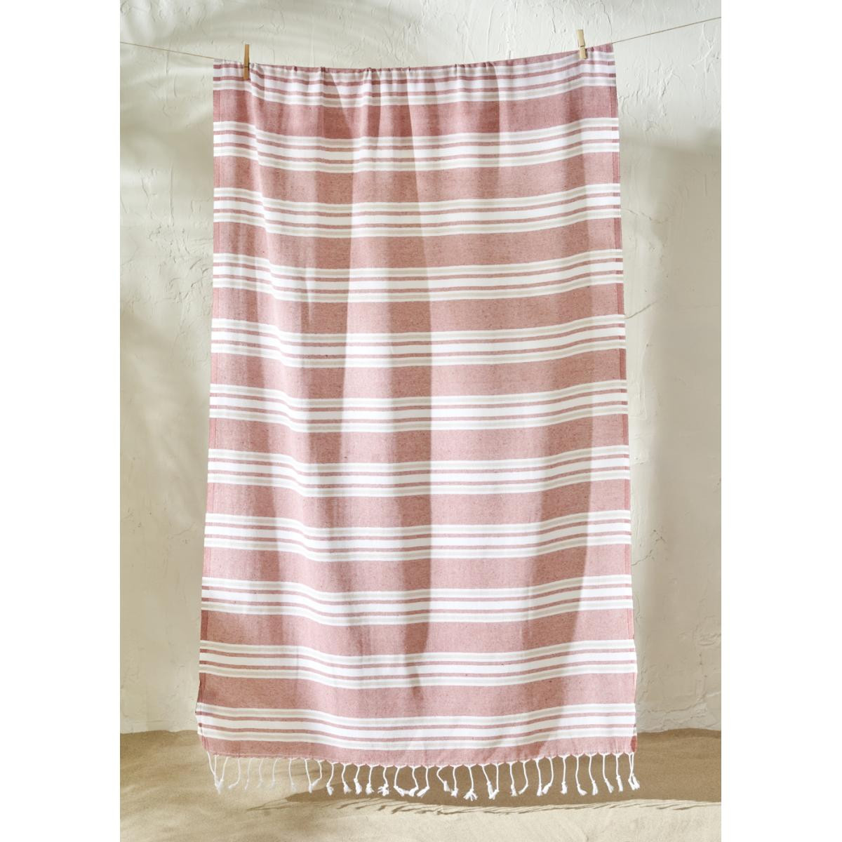 Bella Maison %100 Pamuk Stripe Peştamal Kiremit (90x160 Cm) Kiremit