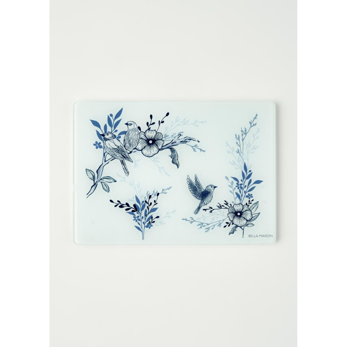 Bella Maison Bleu Blanc Cam Kesme Tahtası Mavi (35x25 Cm) Mavi