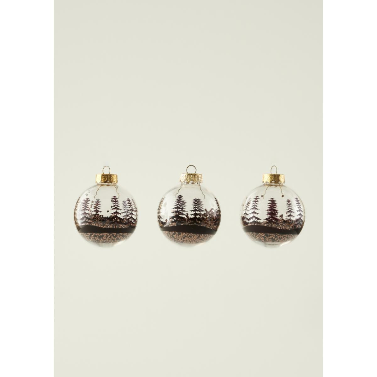 Bella Maison Christmas 3'lü Dekoratif Süs Kahverengi (8 Cm) Kahverengi