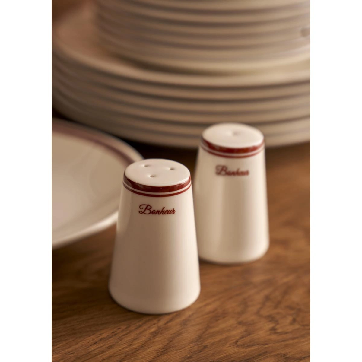Bella Maison Bonheur Porselen Tuzluk-biberlik Seti Bordo (8 Cm) Bordo