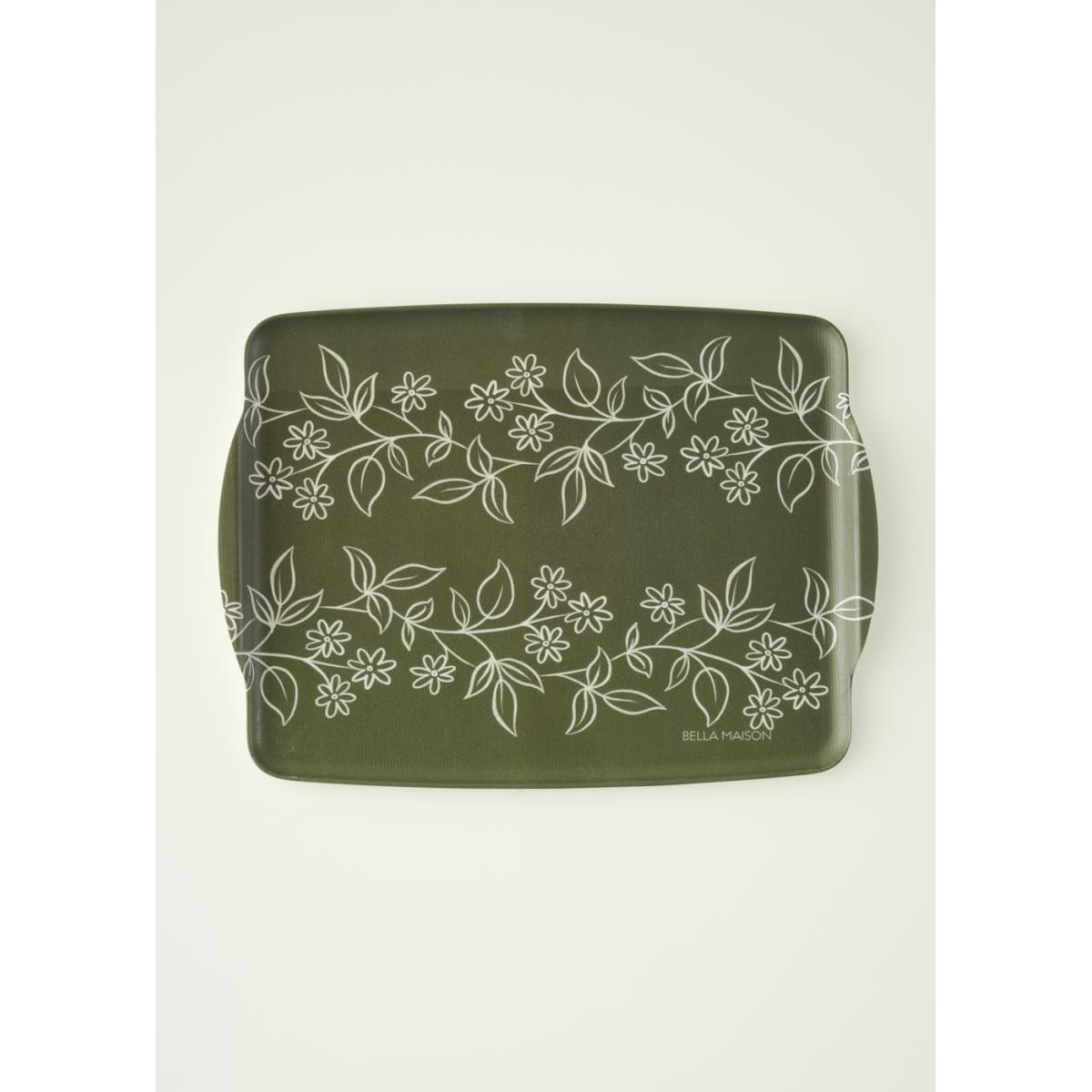 Bella Maison Leaf Melamin Tepsi Yeşil (42x31 Cm) Yeşil