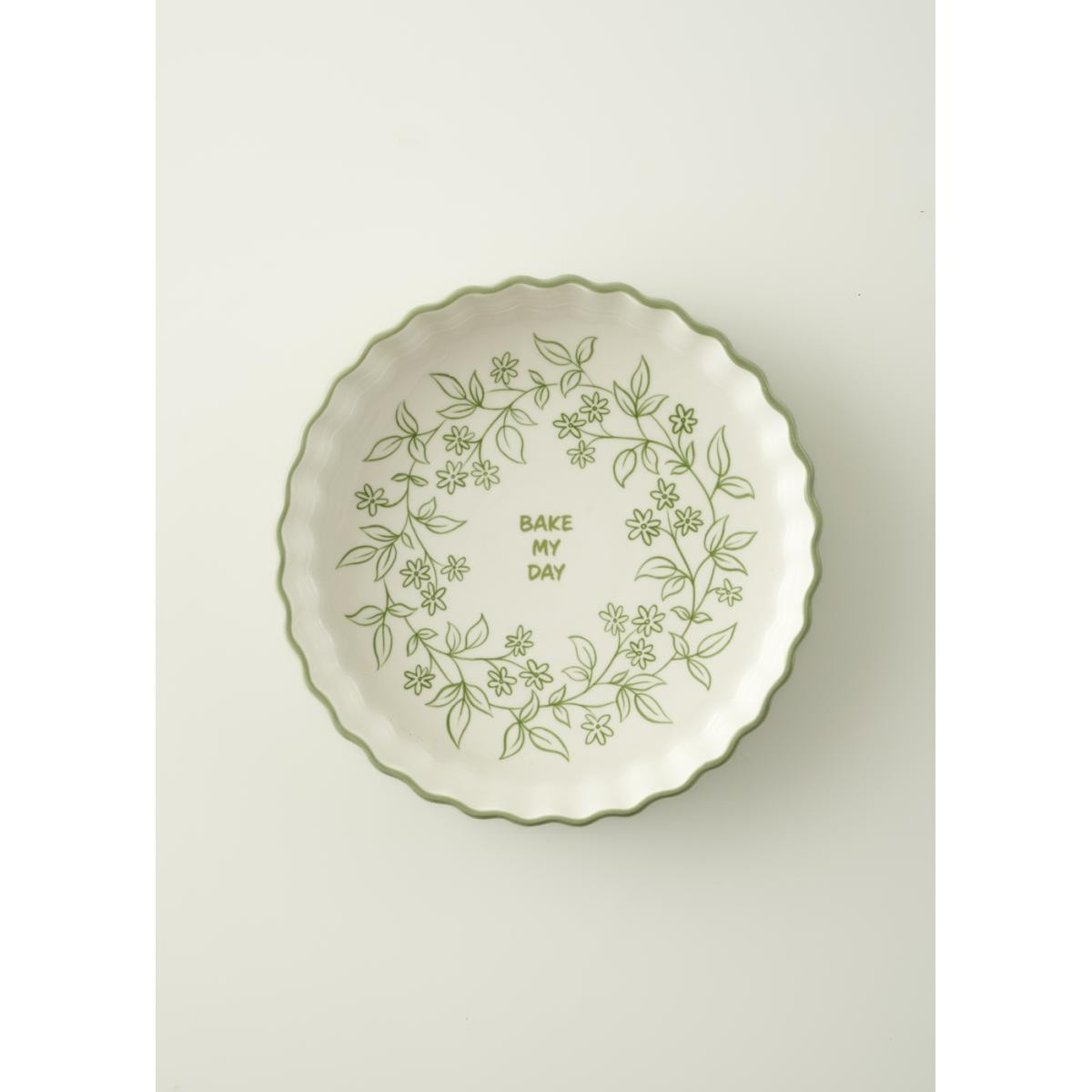 Bella Maison Floral Stoneware Fırın Kabı Beyaz (26x5 Cm) Beyaz