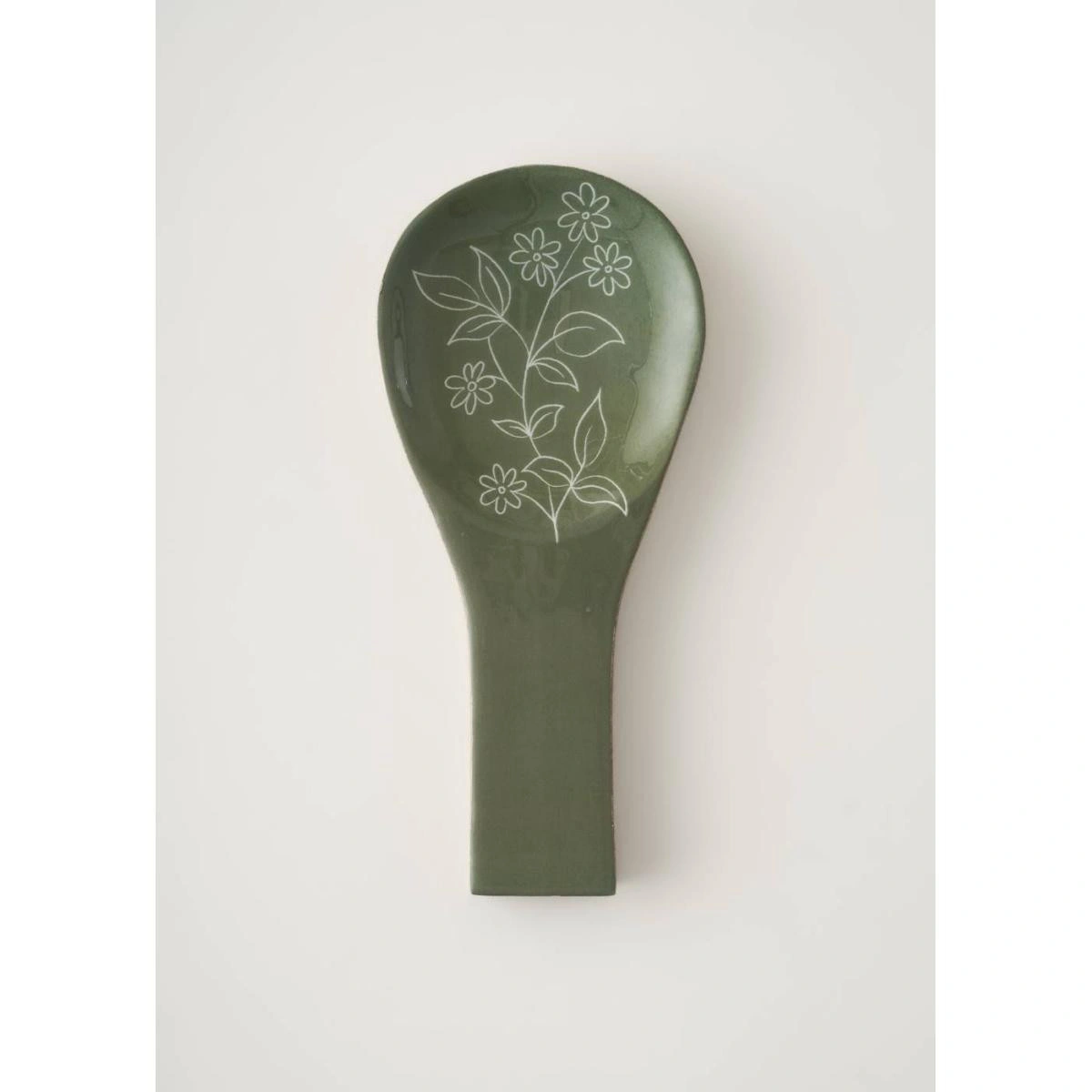 Bella Maison Floral Mango Kirli Kaşıklık Yeşil (25x11,2x2 Cm) Yeşil