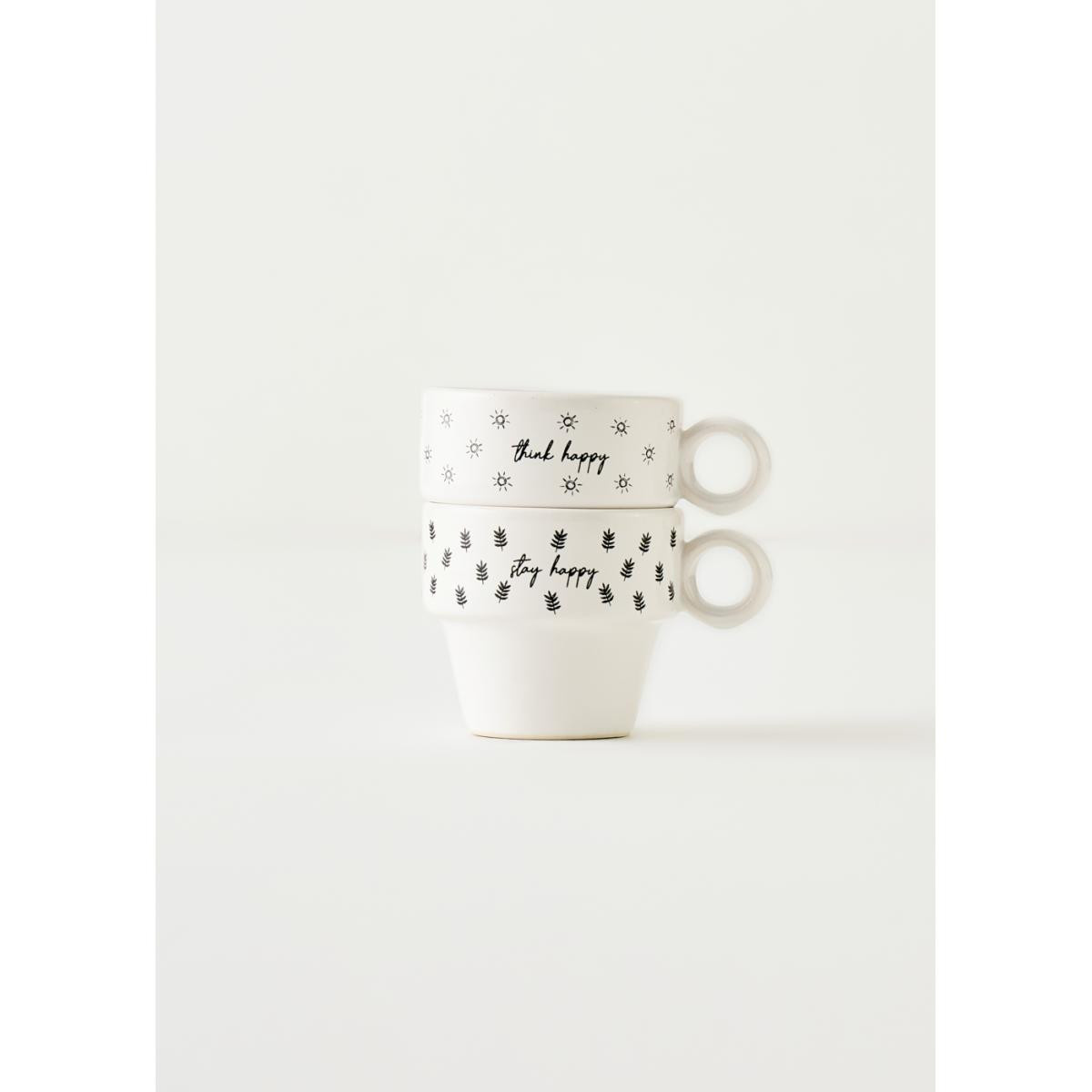 Bella Maison Simple Seramik Espresso 2'li Kahve Fincanı Seti (105 Cc) Çok Renkli