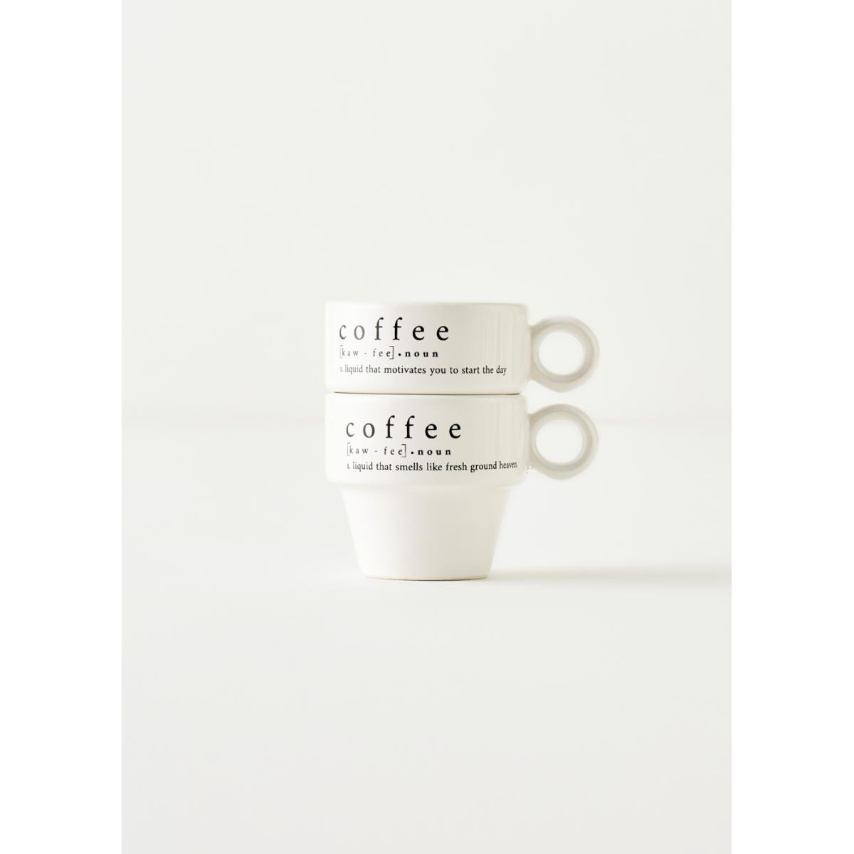 Bella Maison Coffeeaholic Seramik Espresso 2'li Set Siyah (105 Cc) Siyah