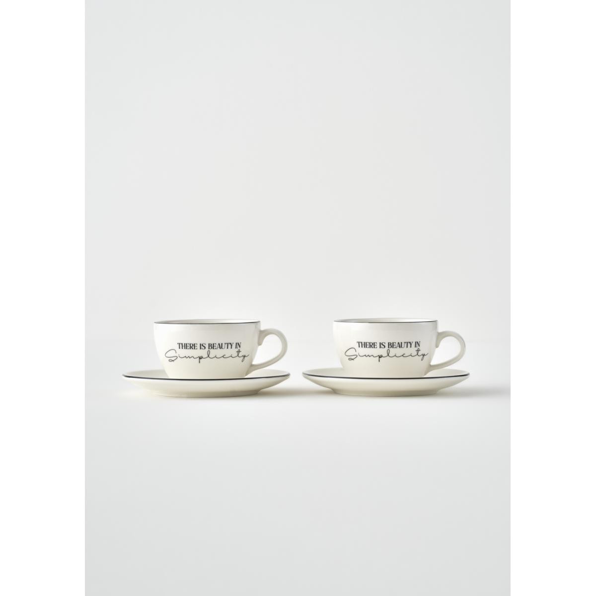 Bella Maison Simplicity 2'li Porselen Çay Fincanı Seti Siyah (270 Cc) Siyah