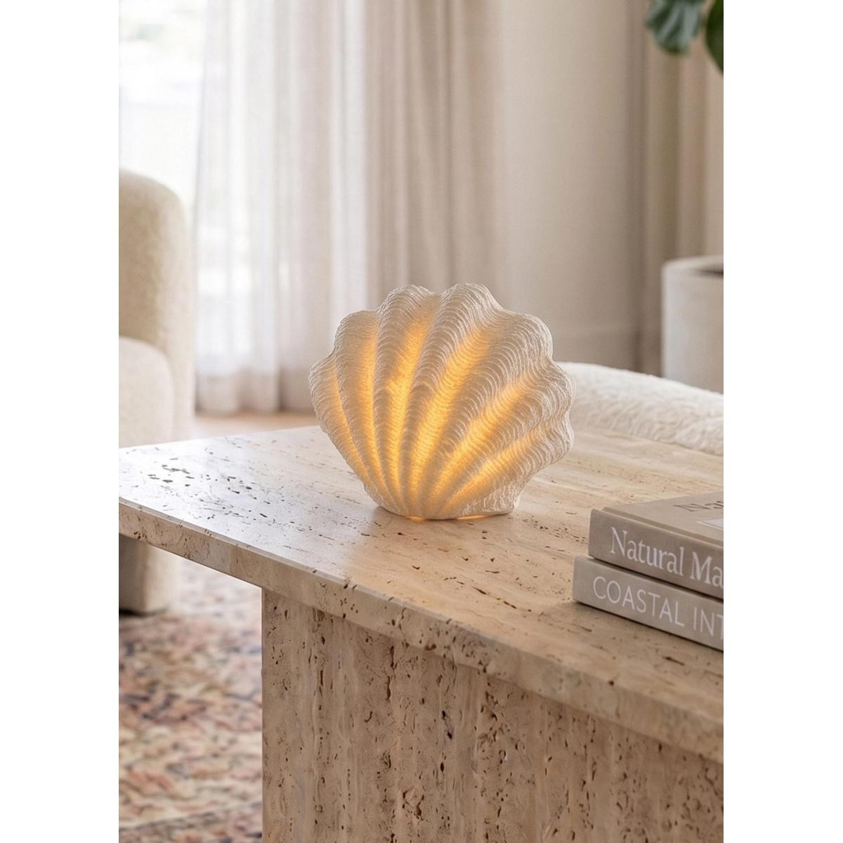 The Mia Marin Led Aydınlatmalı İstiridye Deniz Kabuğu 13cm