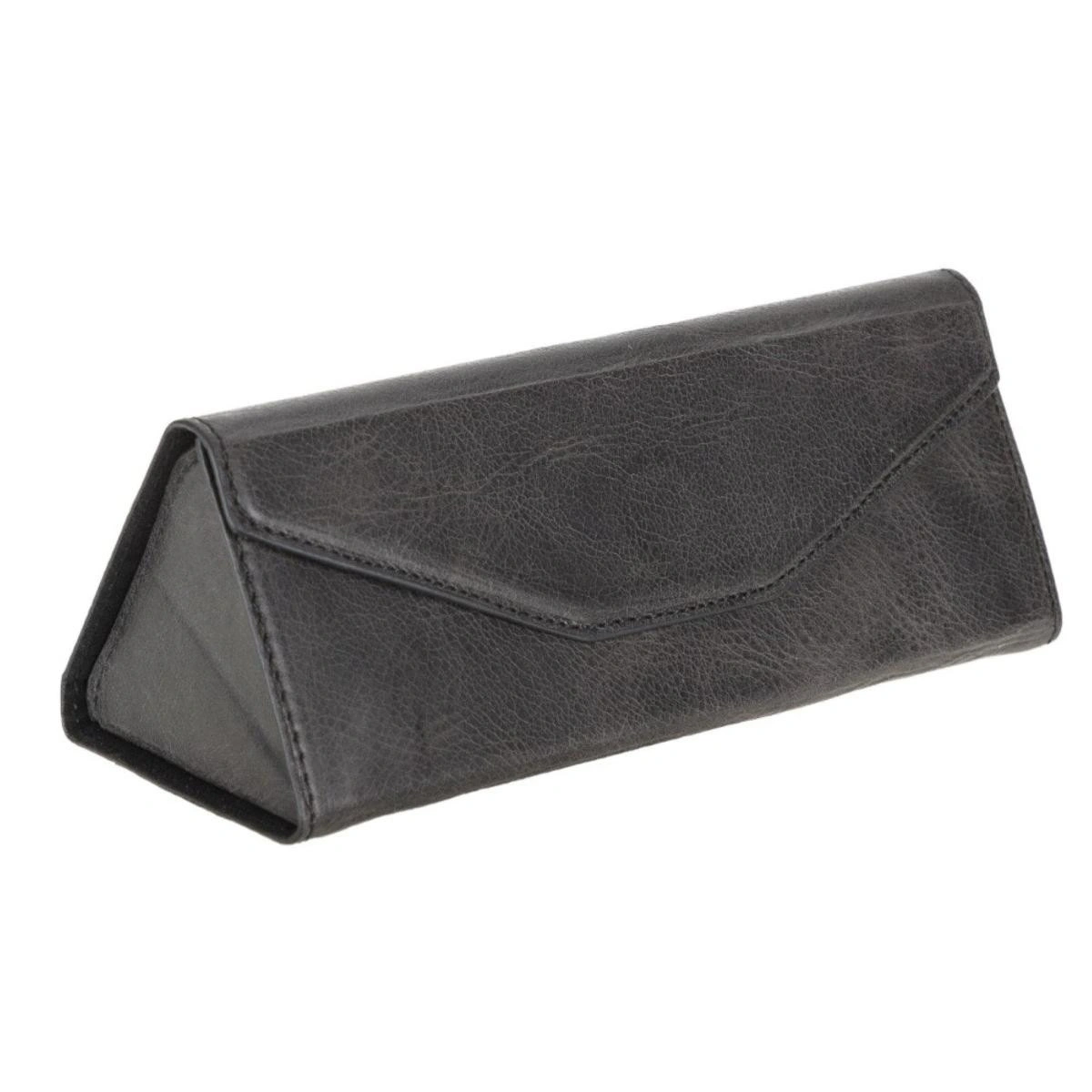 Bloominbag Prisma Charcoal Graphite Deri Gözlük Kılıfı – Mıknatıslı Üçgen Tasarım