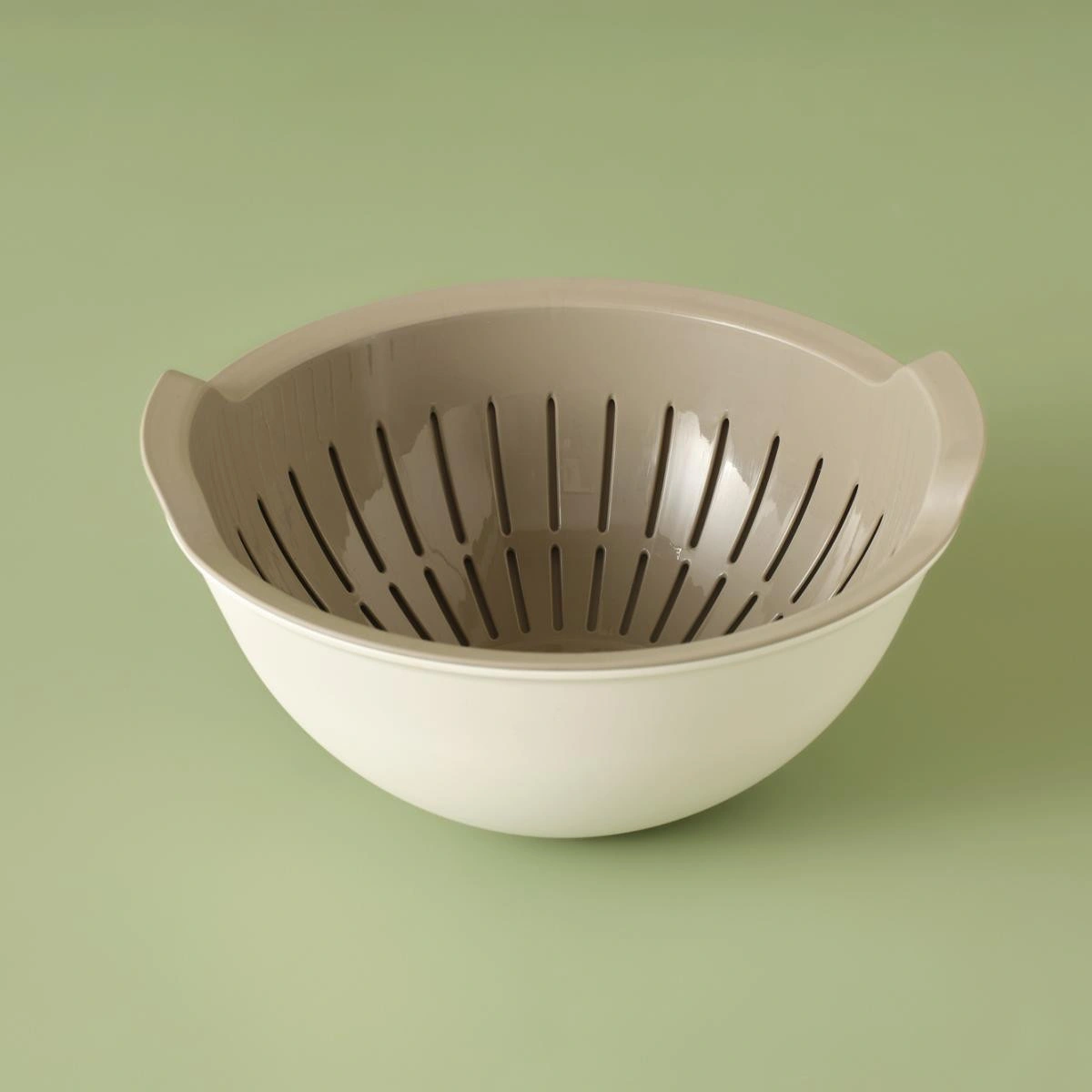 Bella Maison Handle Kaseli Süzgeç Bej (25,5x25,5x10,8 Cm) Bej