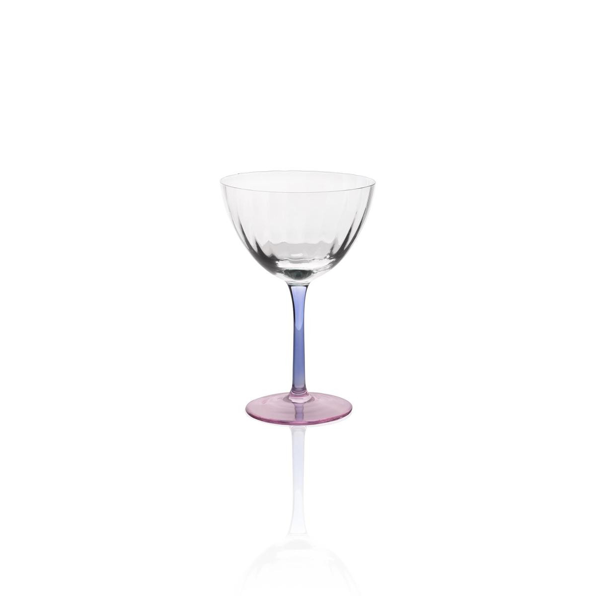 The Mia Ayaklı Cam Dondurma Kasesi Mavi Pembe 240 Ml