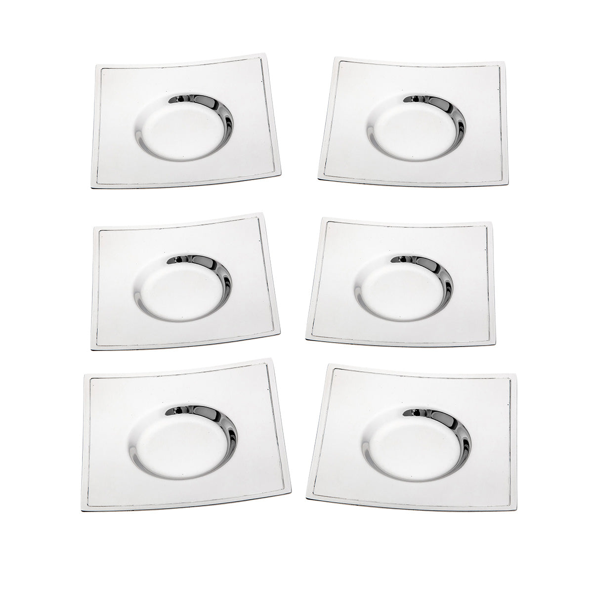 Jumbo Timeless Cubic 6'lı Çay Tabağı Seti