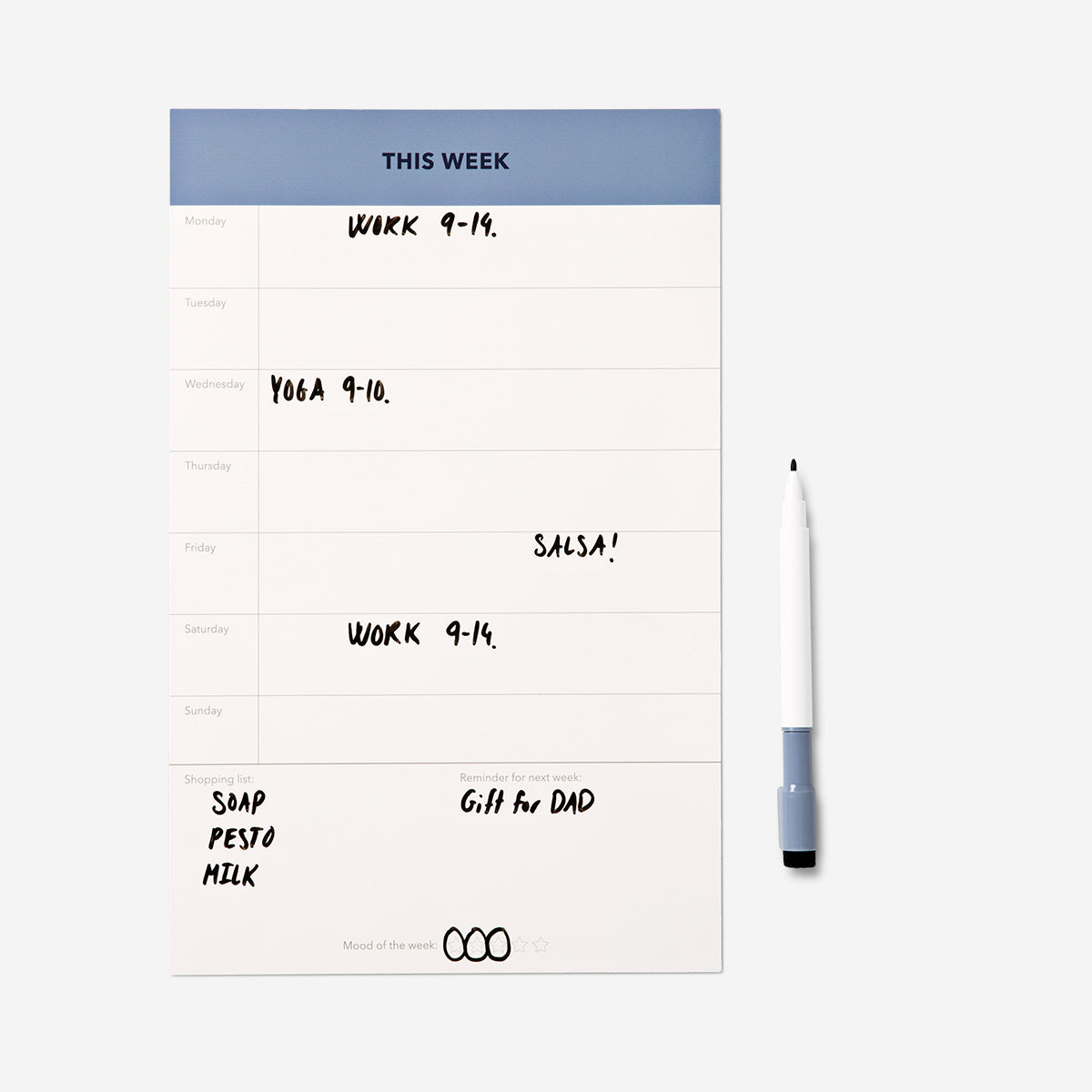 Flying Tiger Copenhagen Mıknatıslı ve Kalemli Haftalık Planlayıcı