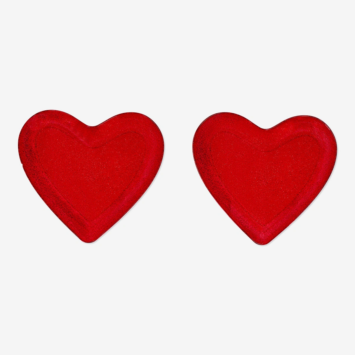 Flying Tiger Copenhagen 2'li Kırmızı Kalp Şekilli Plastik Tabak