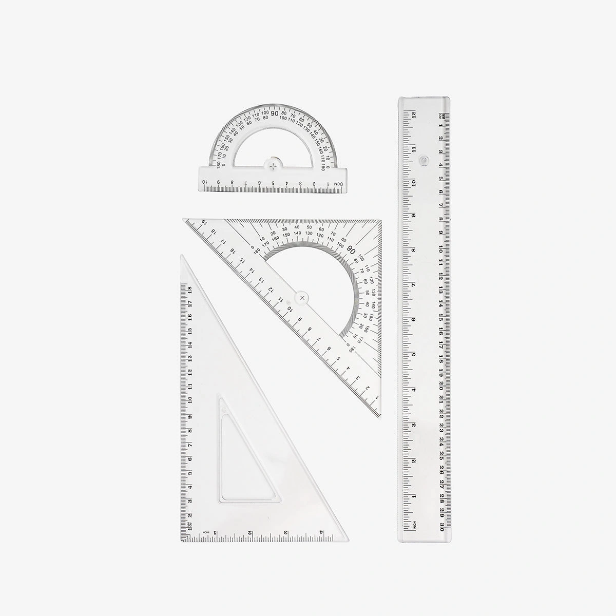 Flying Tiger Copenhagen 4'lü Şeffaf Cetvel Seti