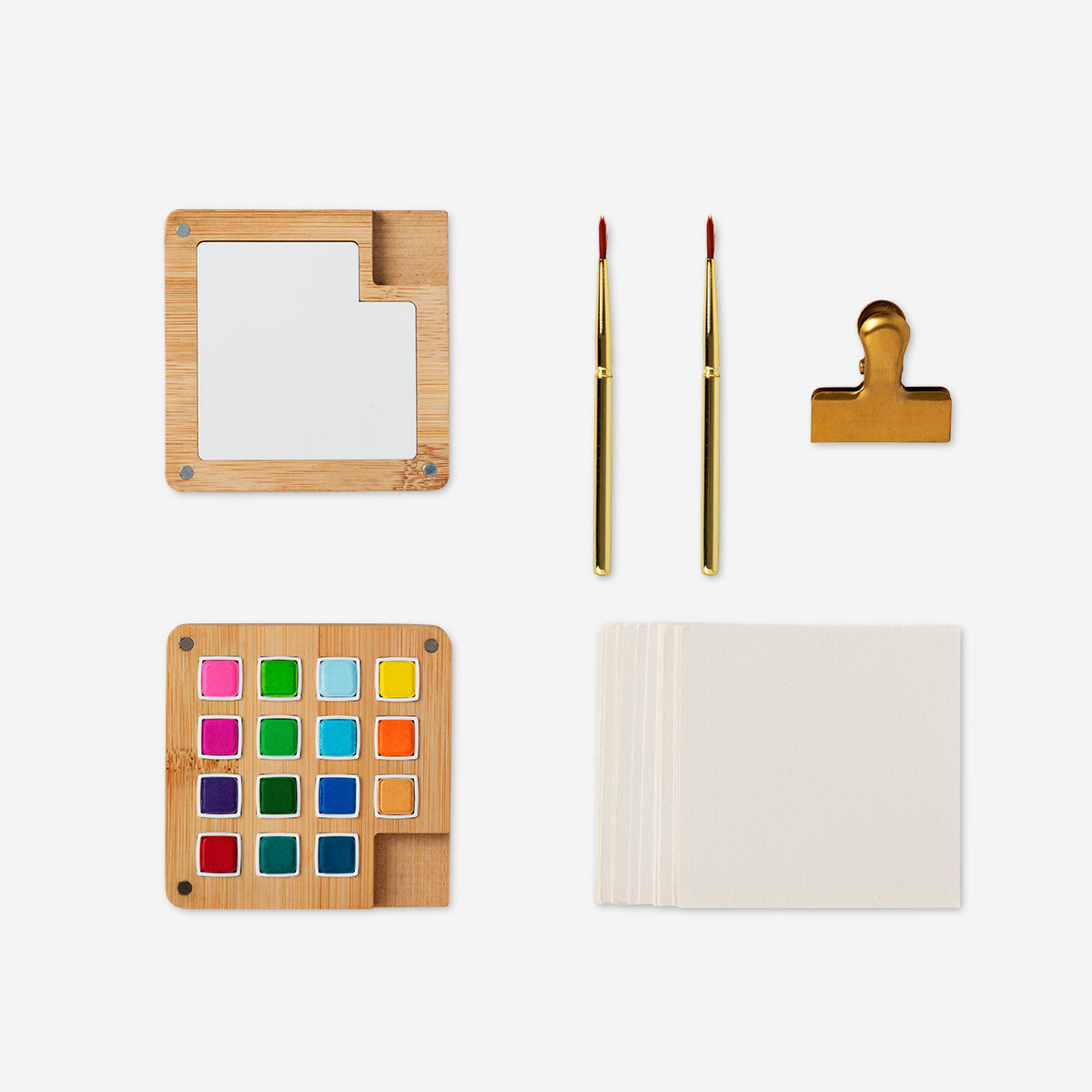 Flying Tiger Copenhagen Taşınabilir Ahşap Mini Sulu Boya Kiti