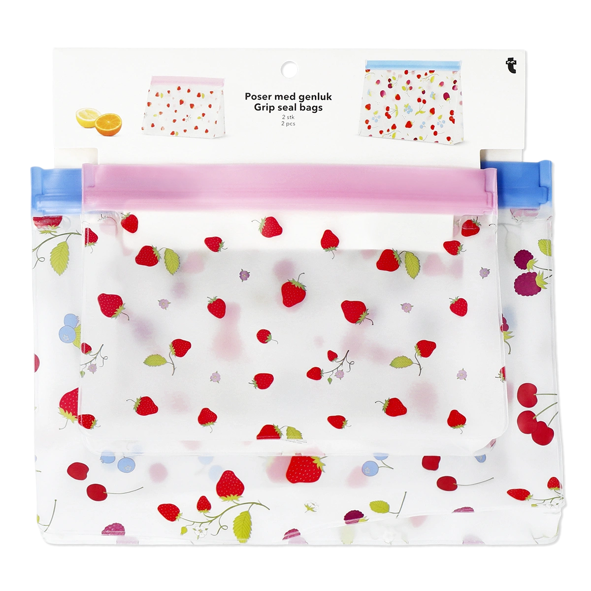 Flying Tiger Copenhagen 2'li Meyve Desenli Kilitli Poşet