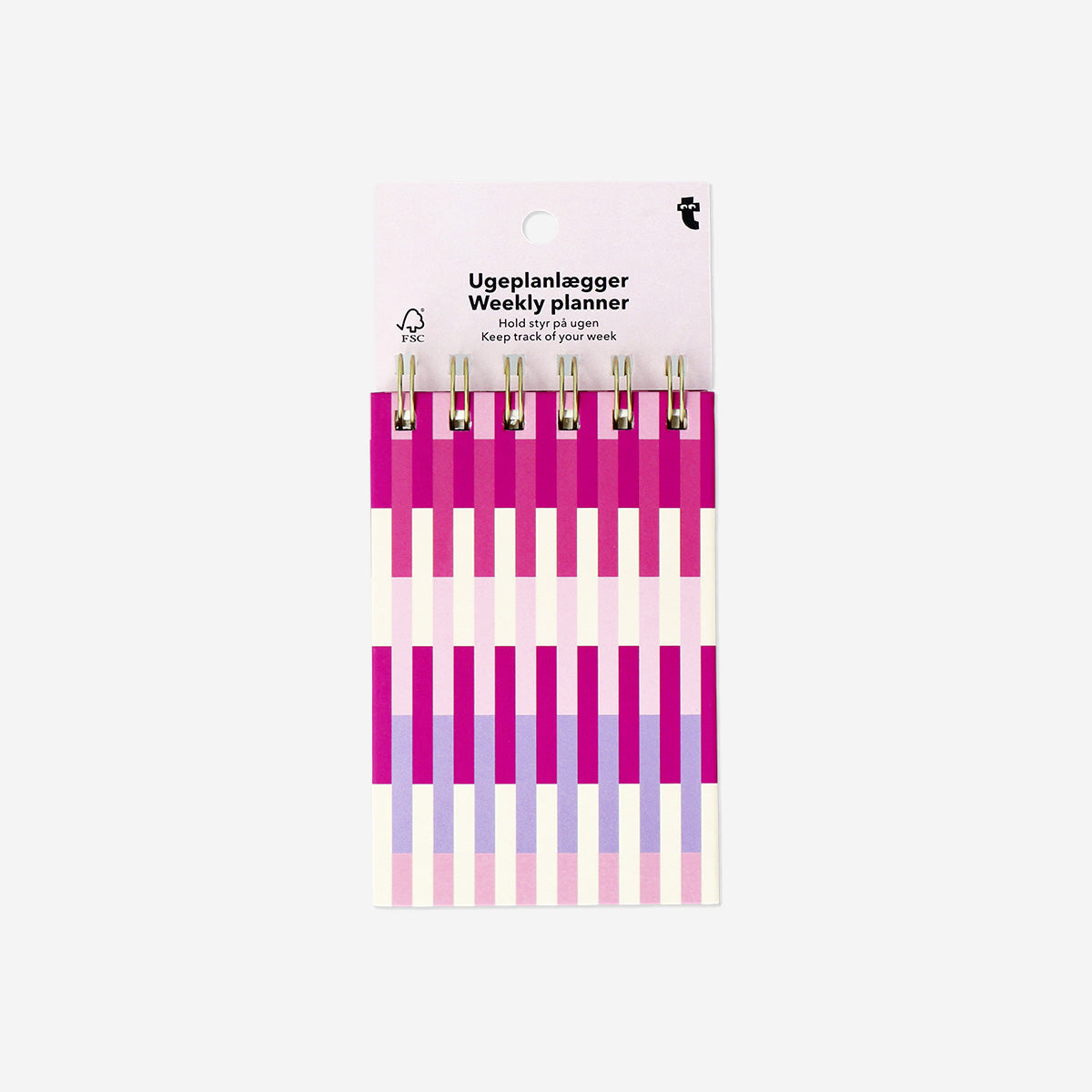 Flying Tiger Copenhagen Pembe Çizgili Haftalık Planlayıcı Not Defteri