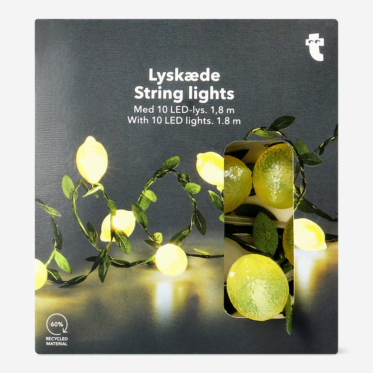 Flying Tiger Copenhagen Sarı Limon Detaylı LED Işık Zinciri