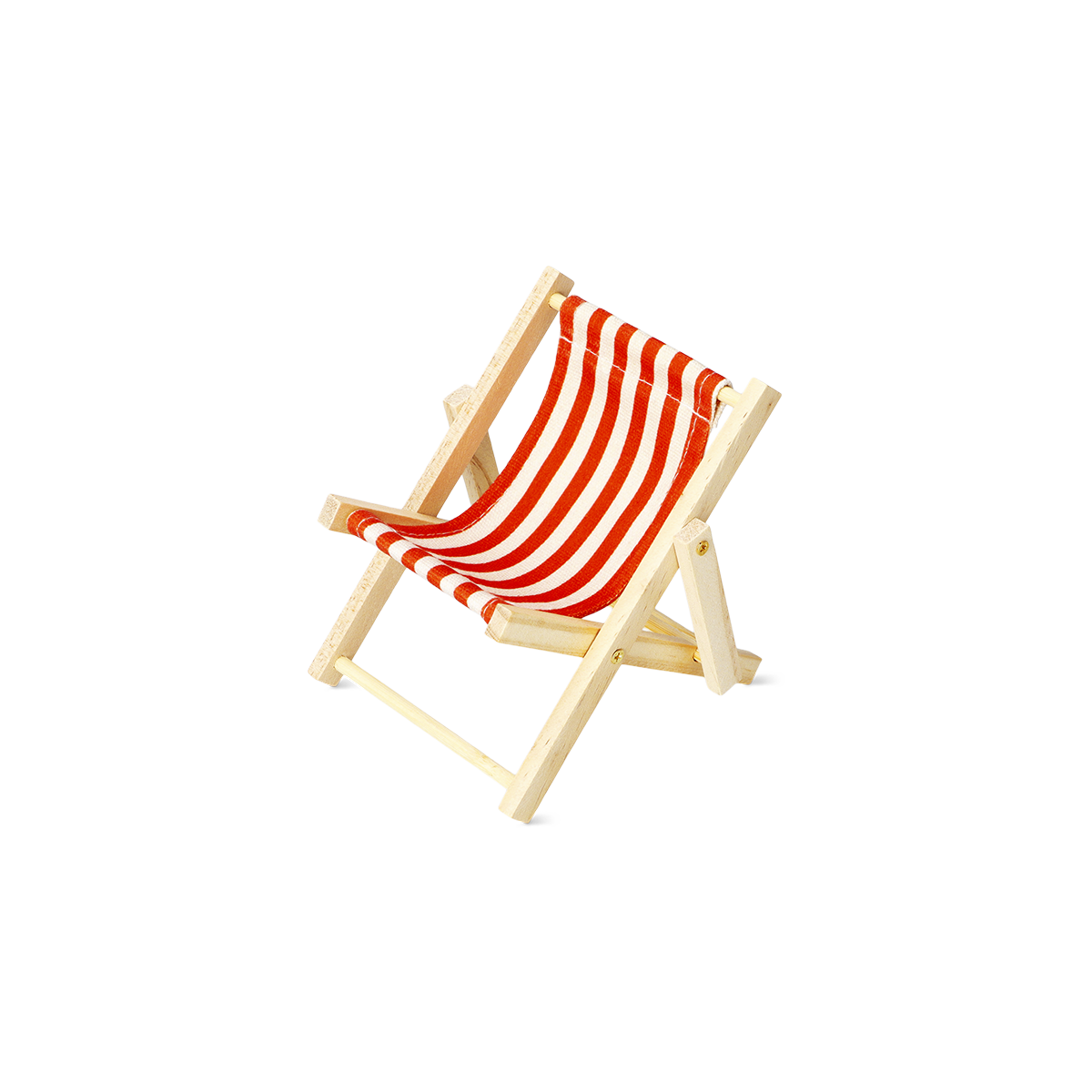 Flying Tiger Copenhagen Dekoratif Kırmızı Çizgili Ahşap Mini Şezlong