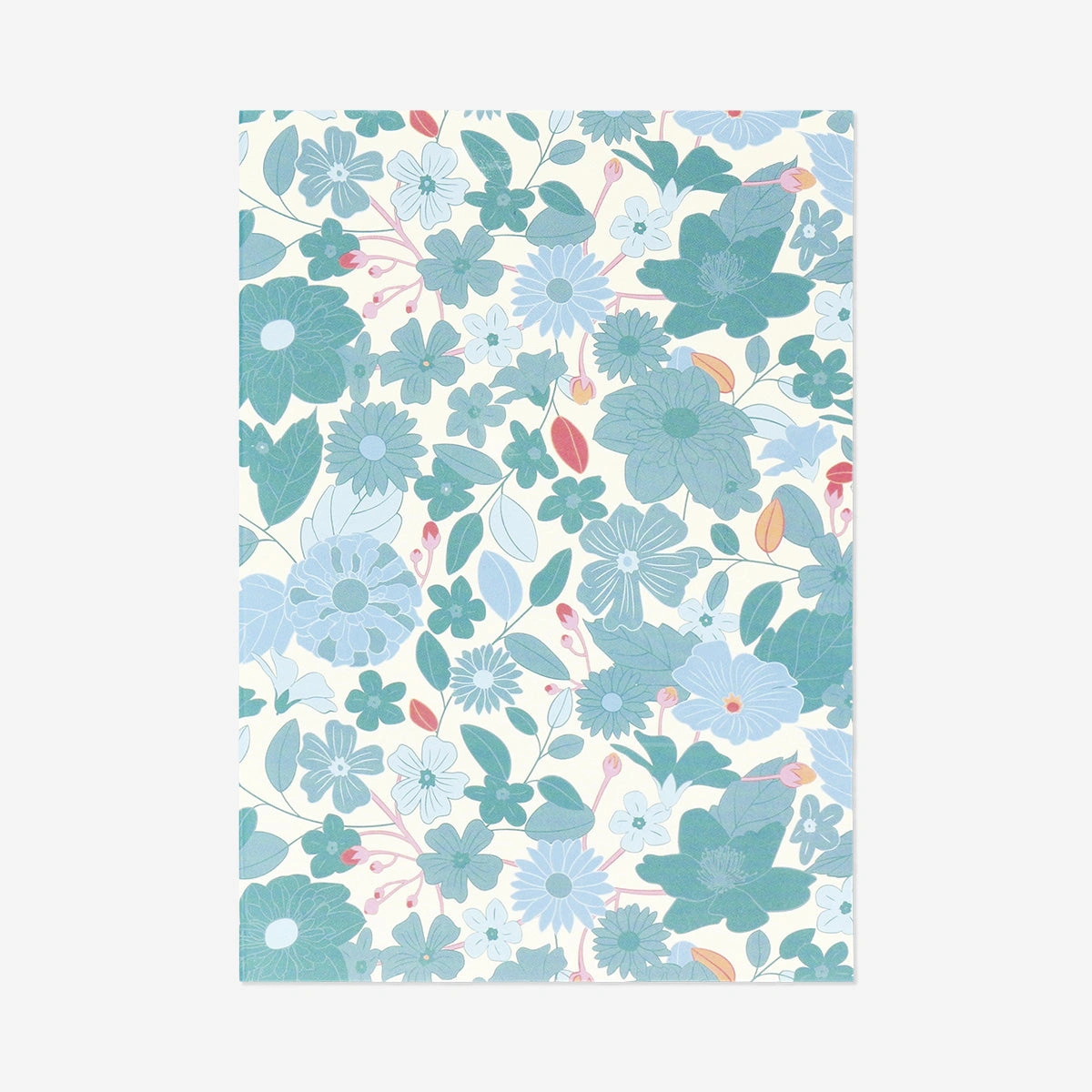 Flying Tiger Copenhagen Mavi Çiçekli A6 Defter