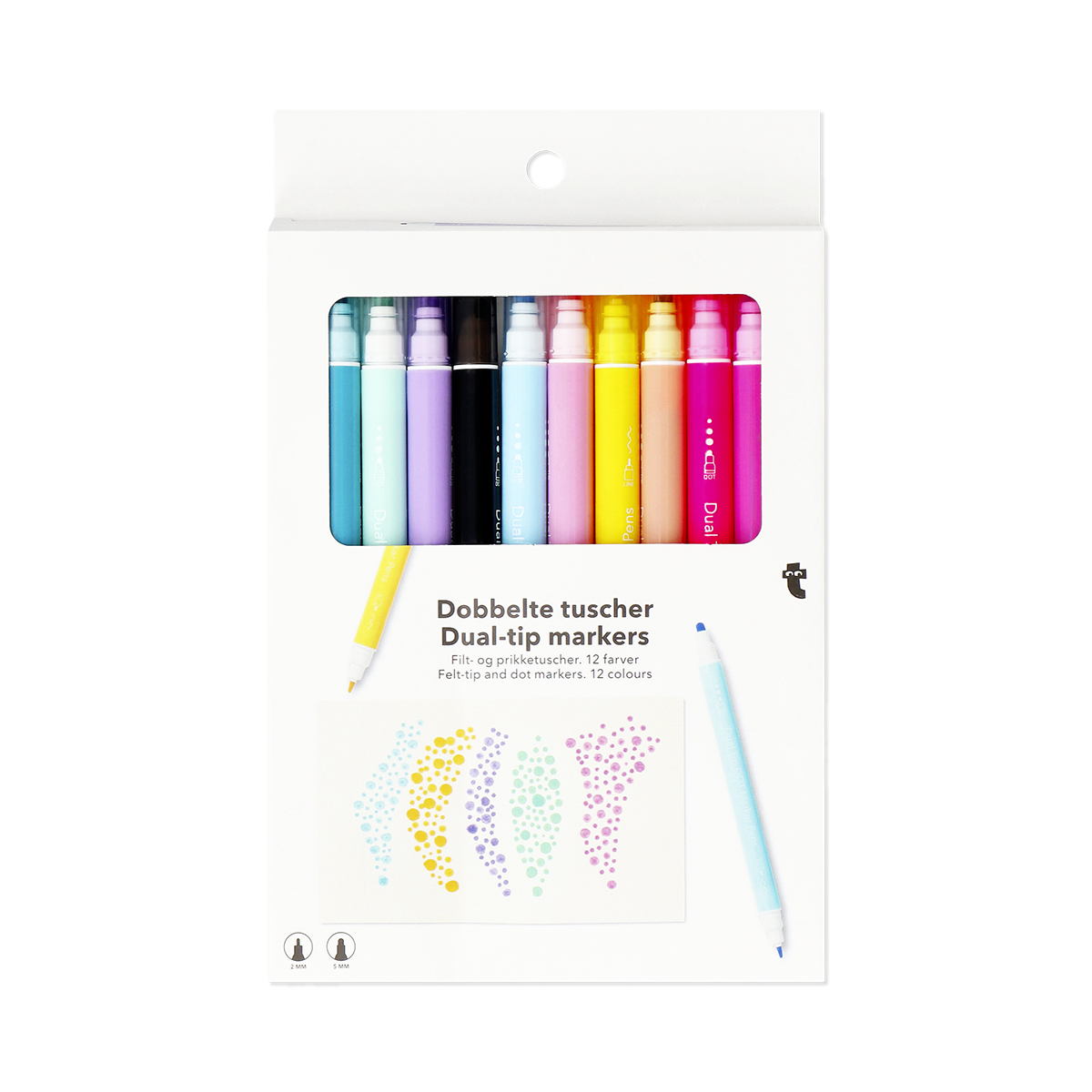 Flying Tiger Copenhagen 12'li Keçe ve Nokta Uçlu Kalem