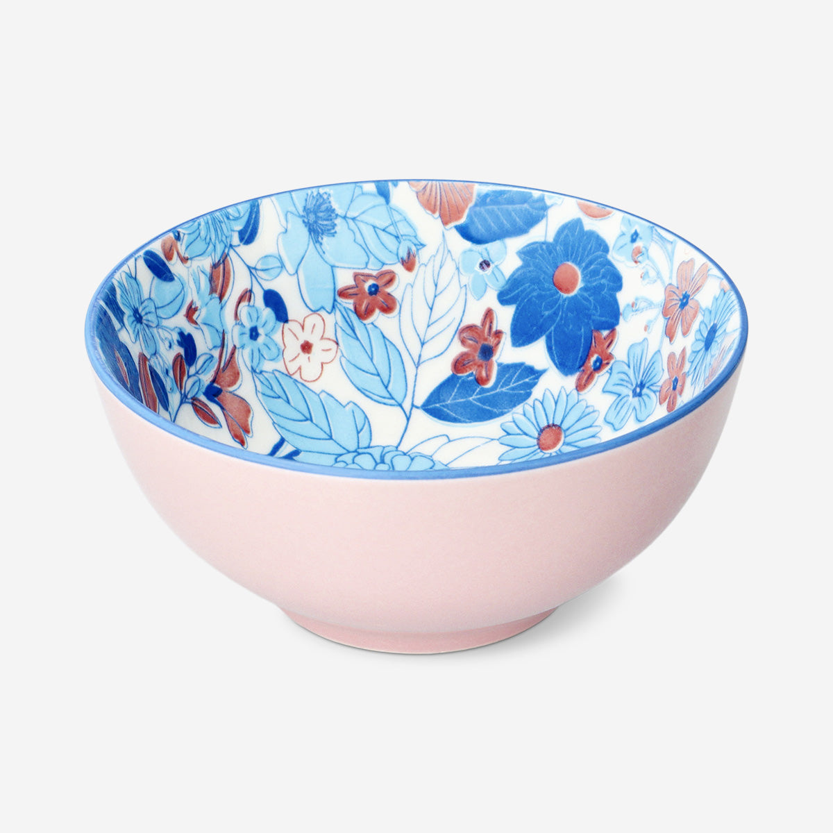 Flying Tiger Copenhagen Mavi Çiçekli Büyük Seramik Kase