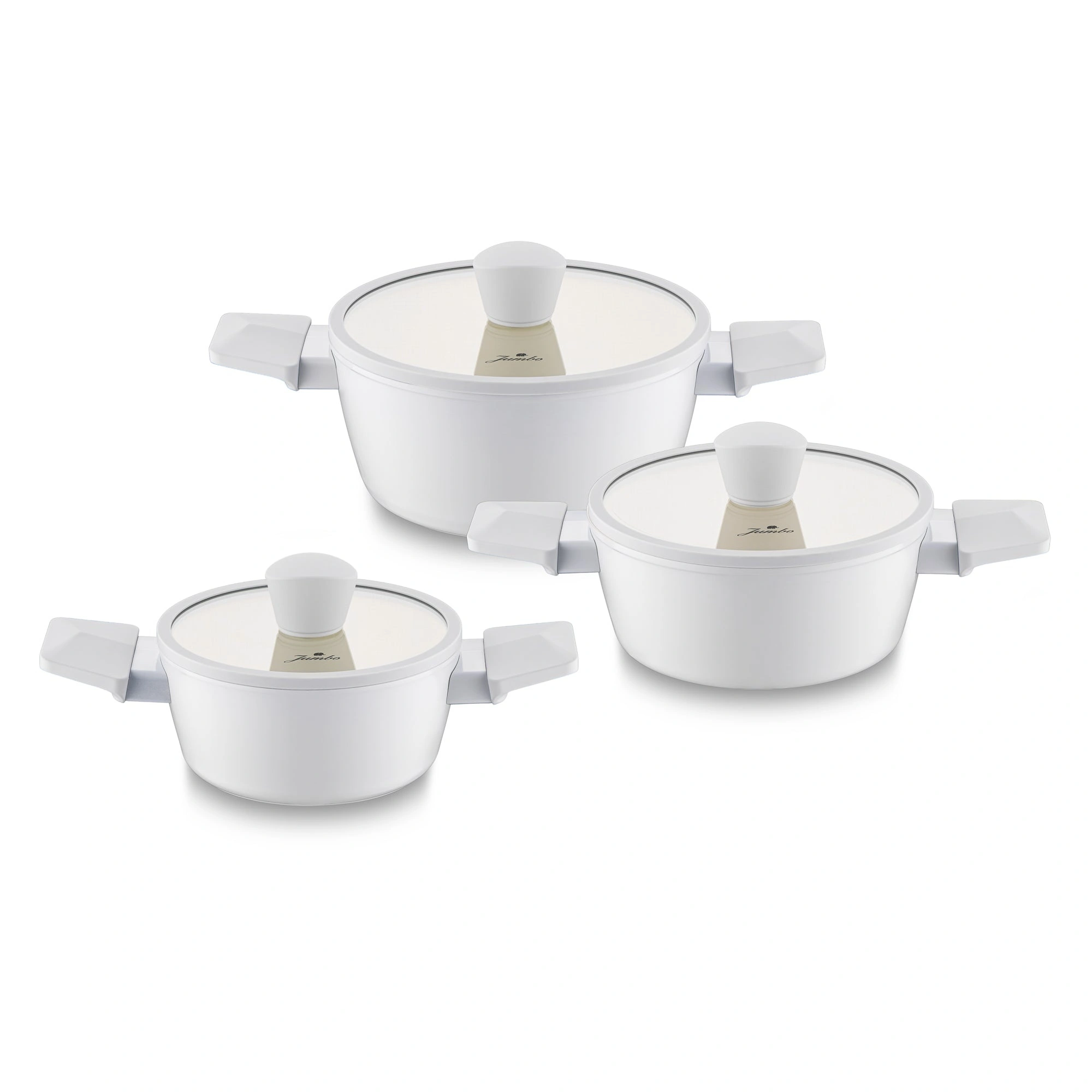 Jumbo Swiss Crystal 6 Parça Light Grey Midi Tencere Seti