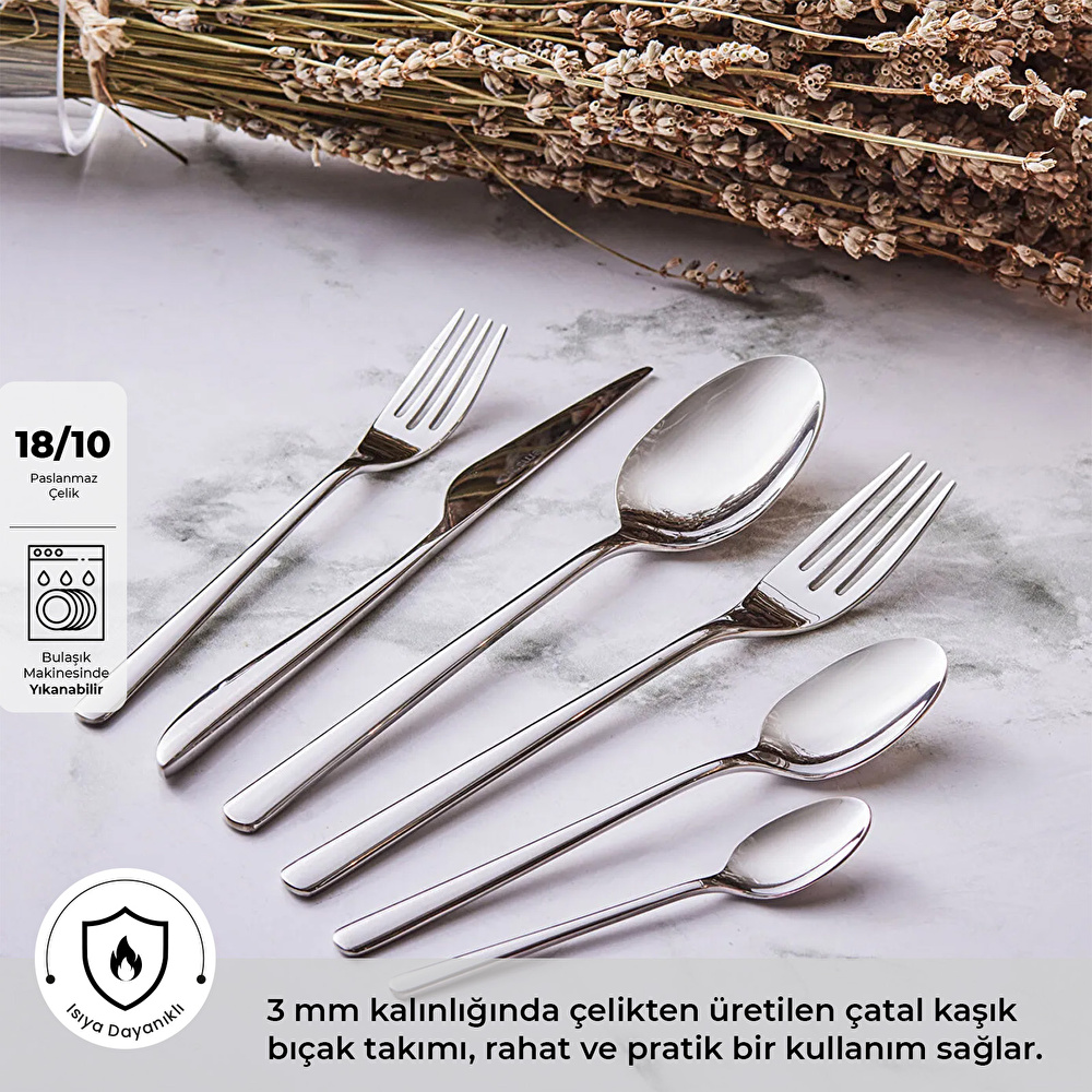 Emsan Elegance Bello 84 Parça 12 Kişilik Çatal Kaşık Bıçak Seti Lüks Kutulu görseli 1