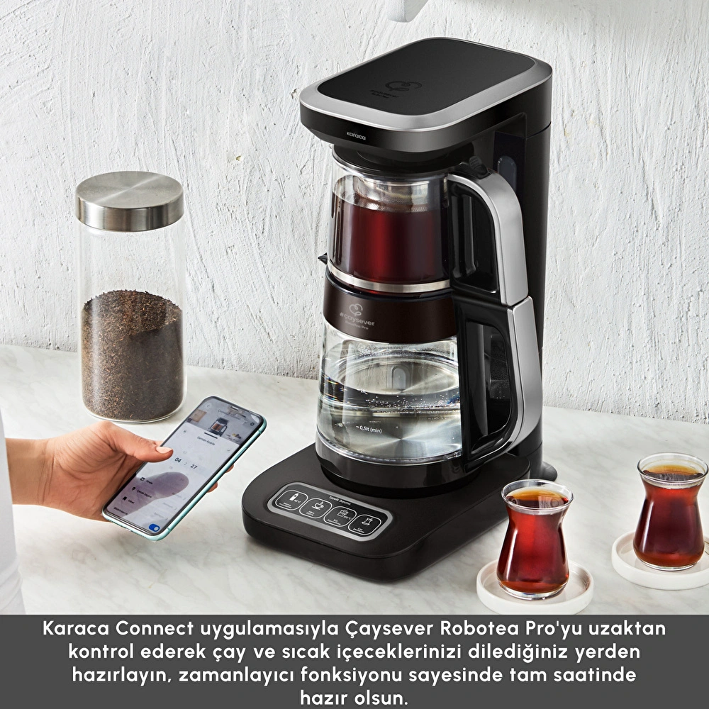 Karaca Çaysever Robotea Pro Connect 4 in 1 Konuşan Cam Çay Makinesi Silver görseli 5