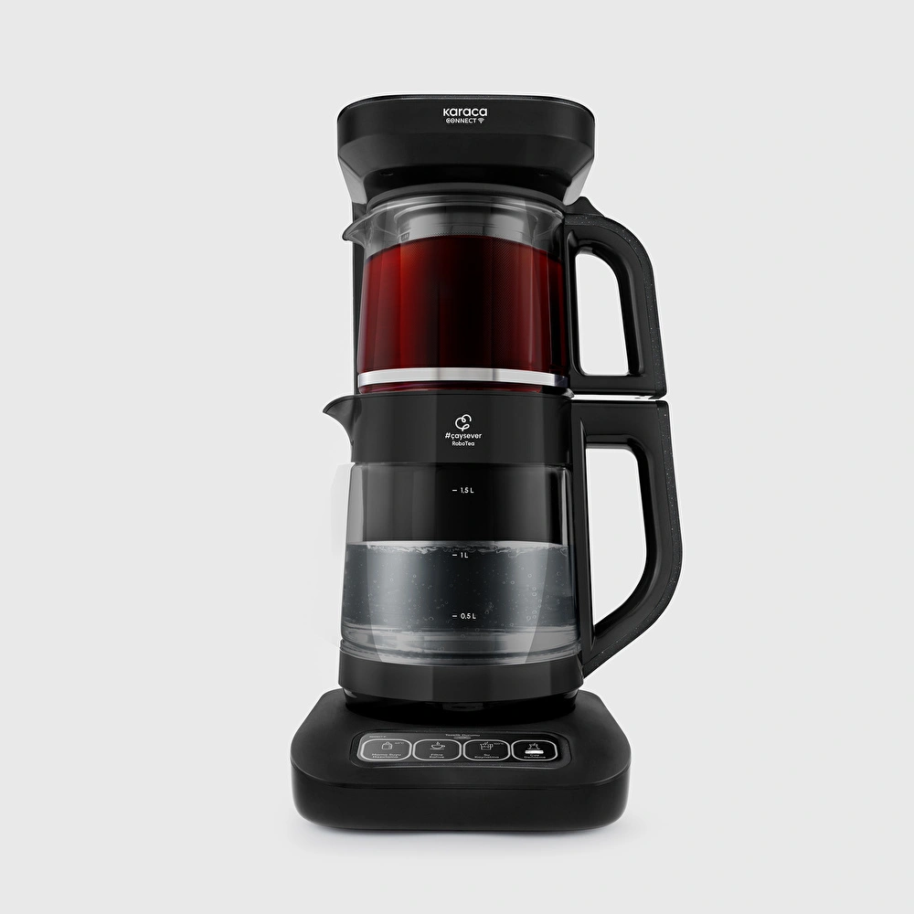 Karaca Çaysever Robotea Pro Connect 4 in 1 Konuşan Cam Çay Makinesi Graphite görseli 1