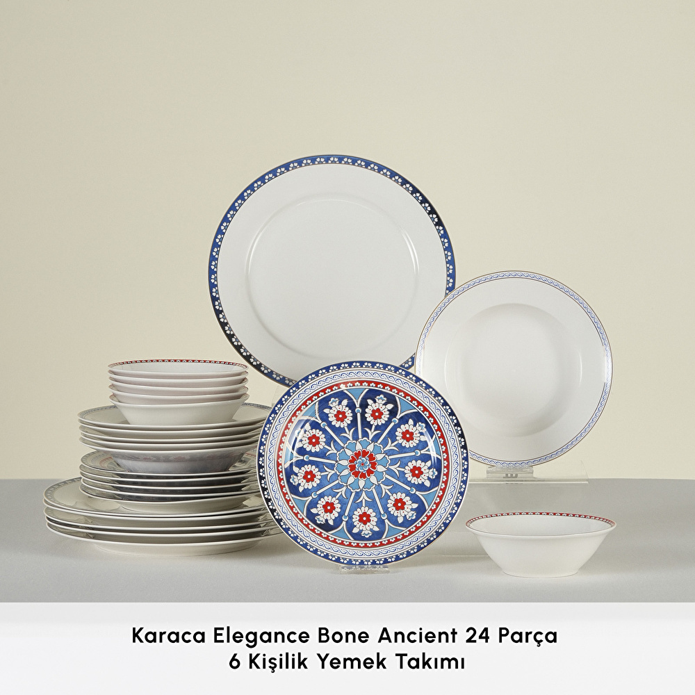 Karaca Elegance Bone Ancient 24 Parça 6 Kişilik Yemek Takımı thumbnail 3