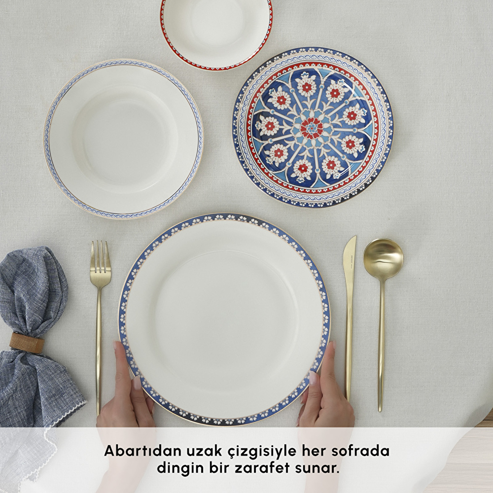 Karaca Elegance Bone Ancient 24 Parça 6 Kişilik Yemek Takımı thumbnail 4