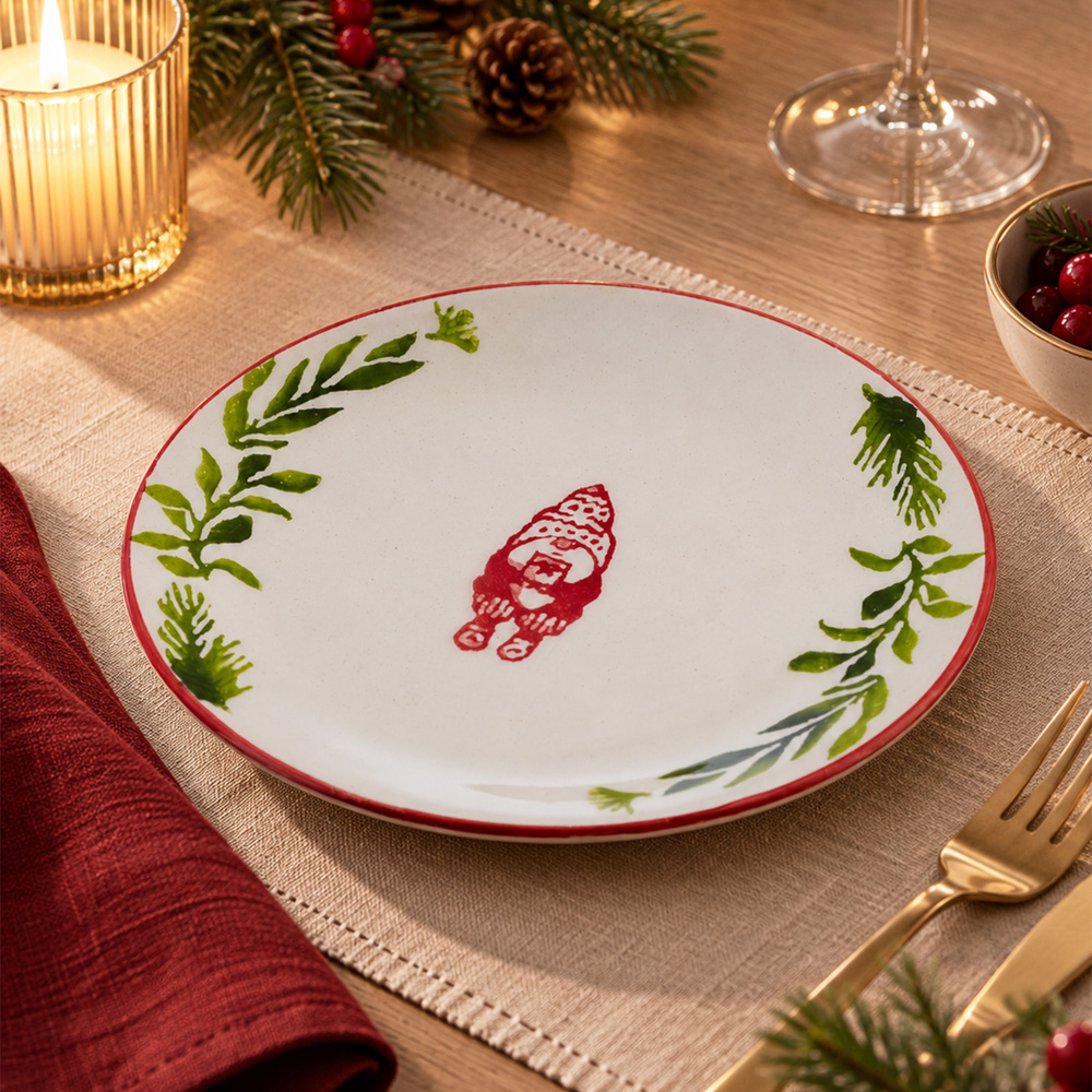 Emsan Christmas Gnome Tatlı Tabağı 15 cm görseli 2
