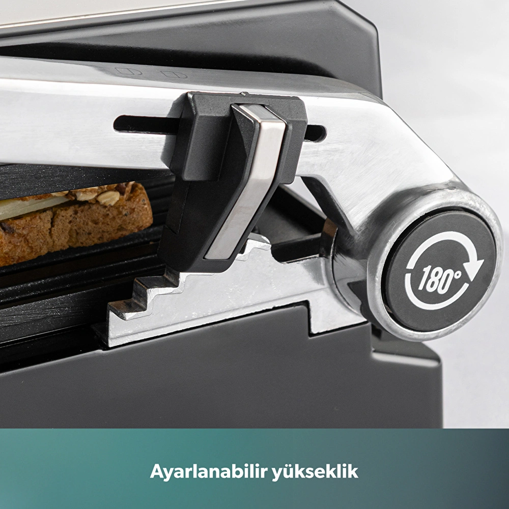 Homend Grilliant 1344H Inox Gövdeli, Döküm Plakalı Tost ve Izgara Makinesi görseli 7