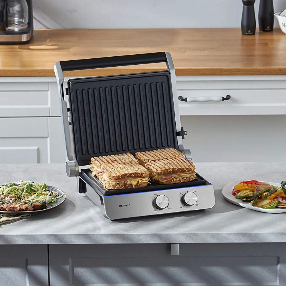 Homend Grilliant 1344H Inox Gövdeli, Döküm Plakalı Tost ve Izgara Makinesi görseli 1