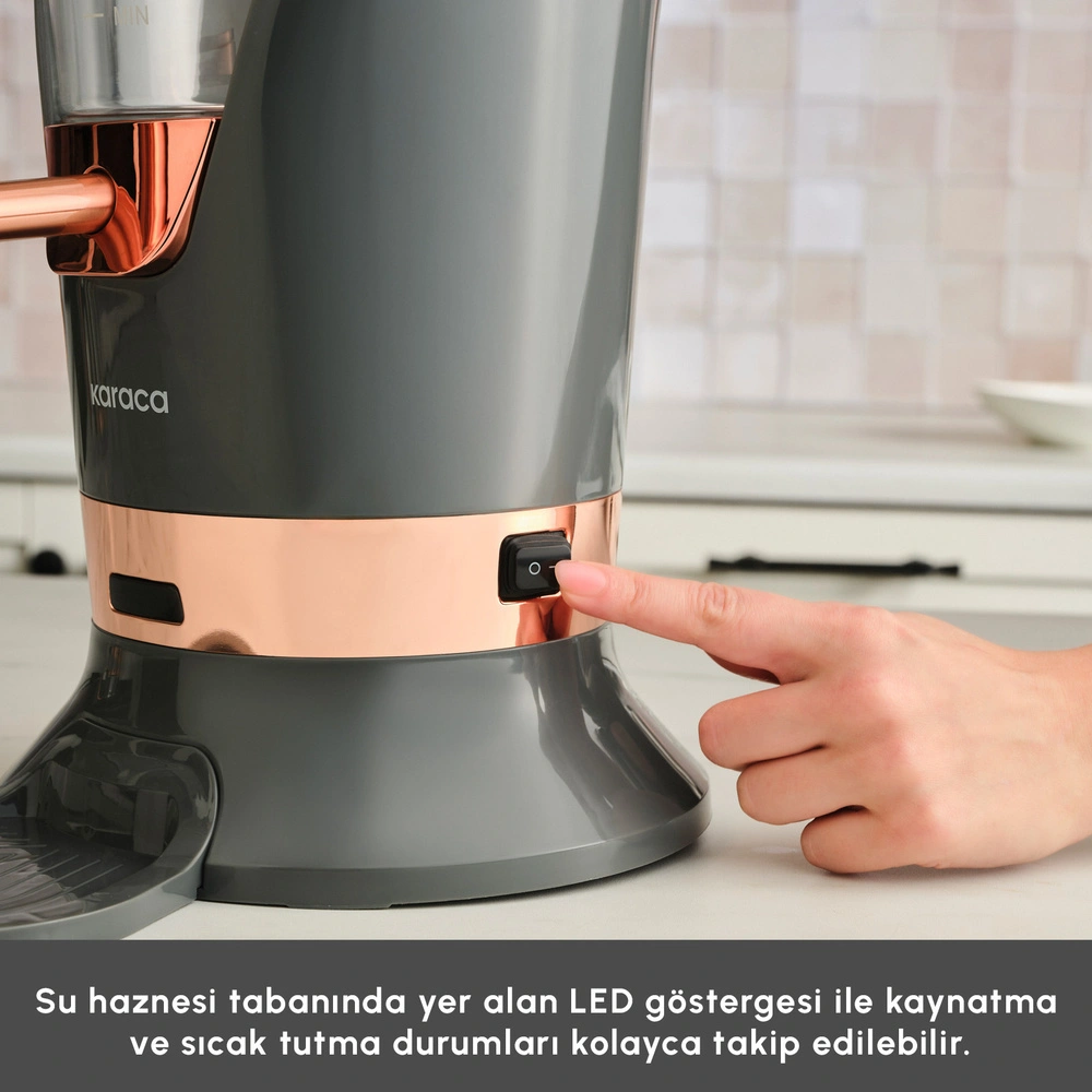 Karaca Maxiva 1651 Elektrikli Semaver 35 Çay Bardağı Kapasiteli Antrasit görseli 7