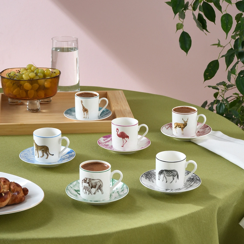 Karaca Jungle 6 Kişilik Kahve Fincan Takımı 80 ml görseli 3