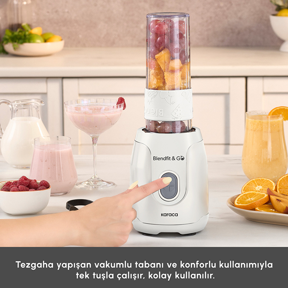 Karaca Blendfit Go Personal Kişisel Smoothie Blender Matte White görseli 4