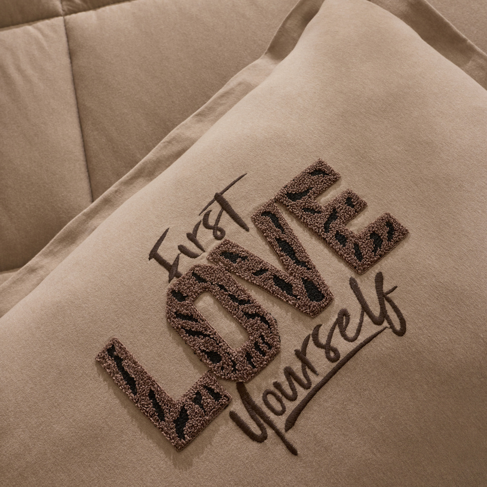 Karaca Home Motto Tek Kişilik Cotton Comfort Set/Uyku Seti Bej görseli 2