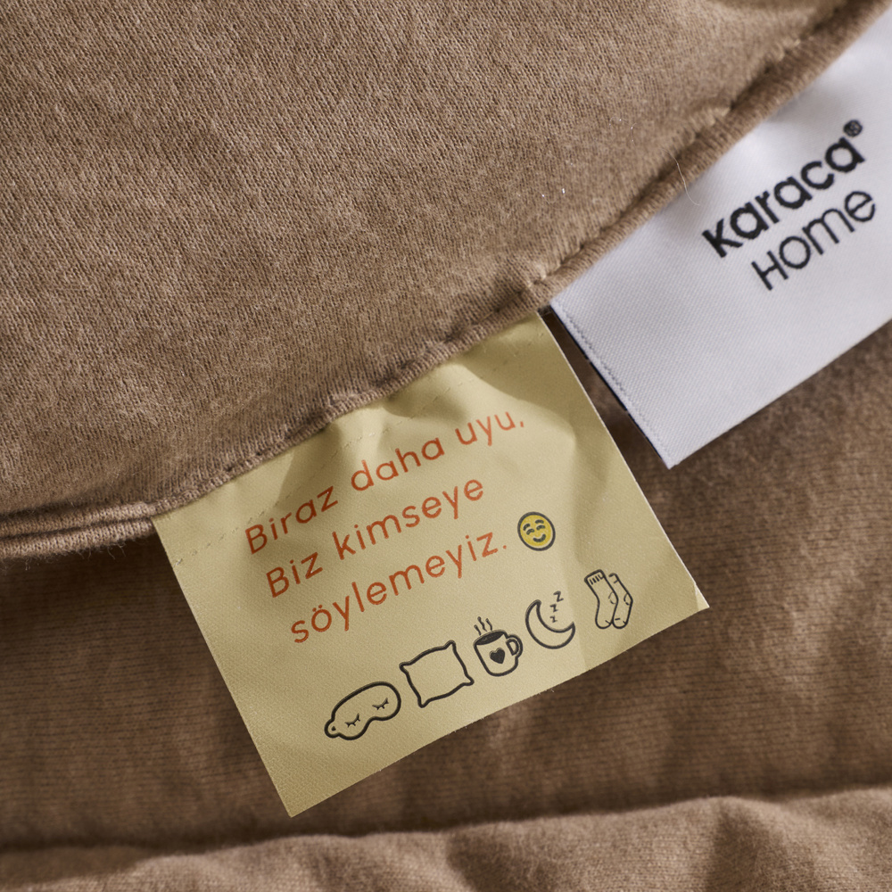 Karaca Home Motto Tek Kişilik Cotton Comfort Set/Uyku Seti Bej görseli 7