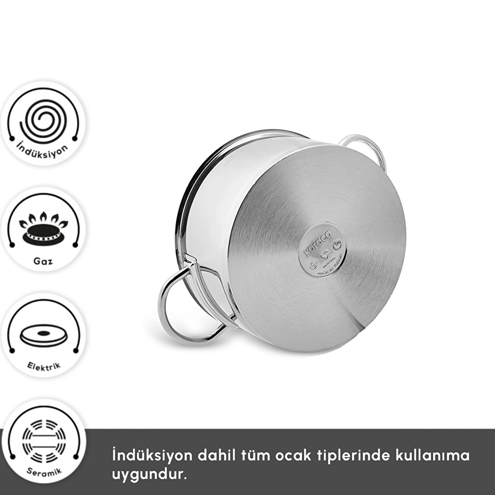 Karaca Platinium 17 Parça İndüksiyon Tabanlı Çelik Çeyiz Seti görseli 5