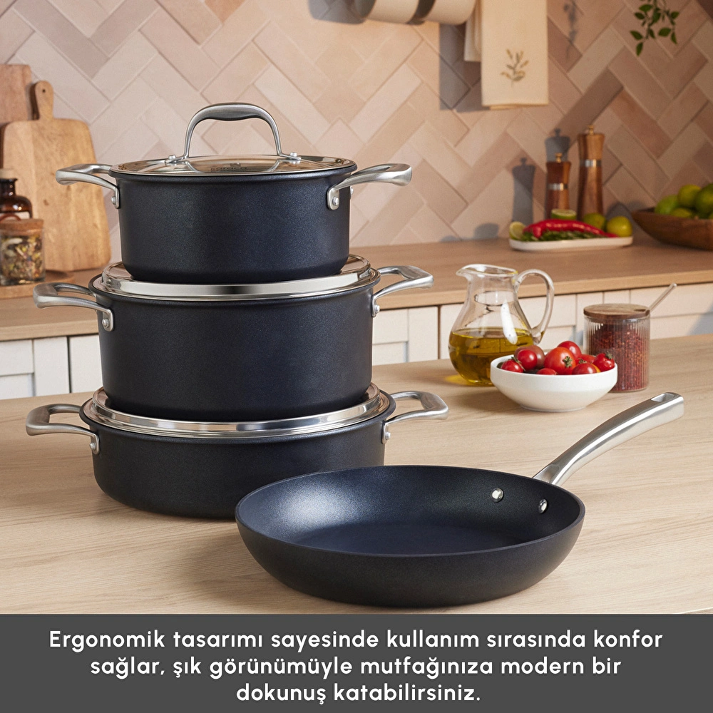 Karaca Biodiamond Pro İndüksiyon Tabanlı 7 Parça Tencere ve Tava Seti görseli 5
